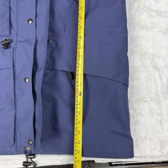 Kathmandu Gore-Tex Waterproof Jacket Rain Vintage Navy Blue Hooded Parka Size 12 - Picture 9 of 9